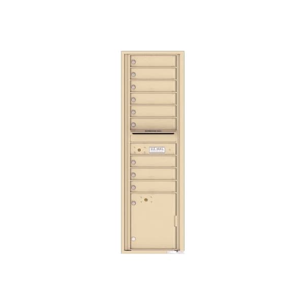 Florence Mfg Co Florence Versatile 4C Mailbox 4C16S-09, 56-1/2"H, 9 Mailboxes, 1 Parcel, Front Loading, Beige, USPS 4C16S-09SD - main